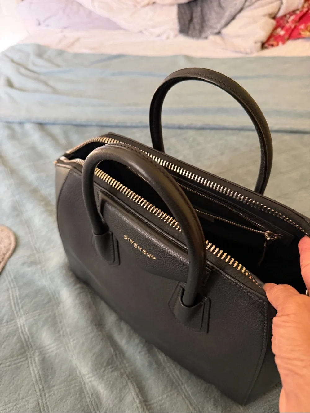 Givenchy Black Leather Satchel with Top Handles